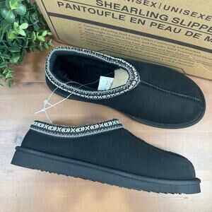 Kirkland Signature Unisex Black Shearling Slippers Size M5/W6